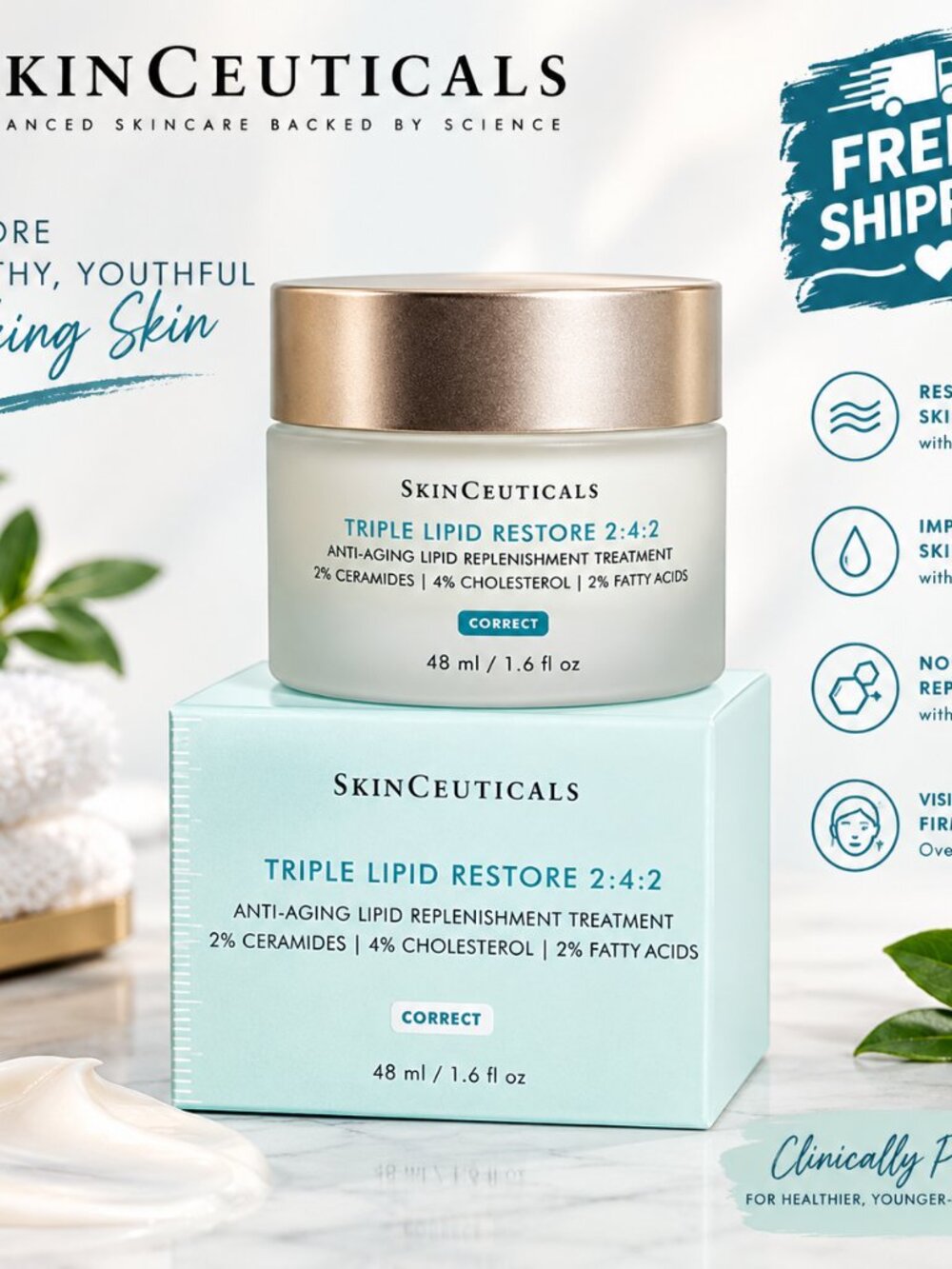 SkinCeuticals Triple Lipid Restore 1.6 oz Face Cream 2:4:2, 48ml Sealed New Box